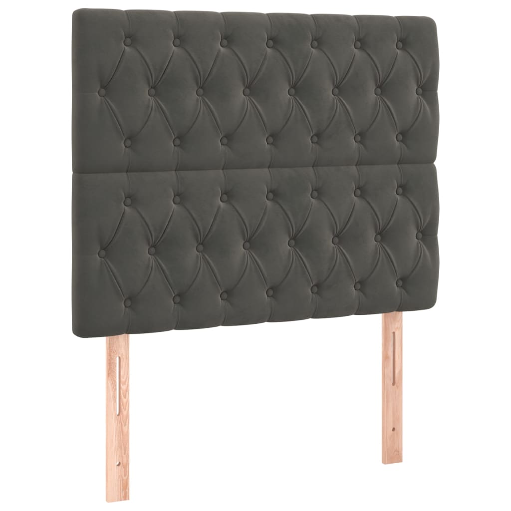 Testiera Grigio Scuro 100x7x118/128 cm Velluto