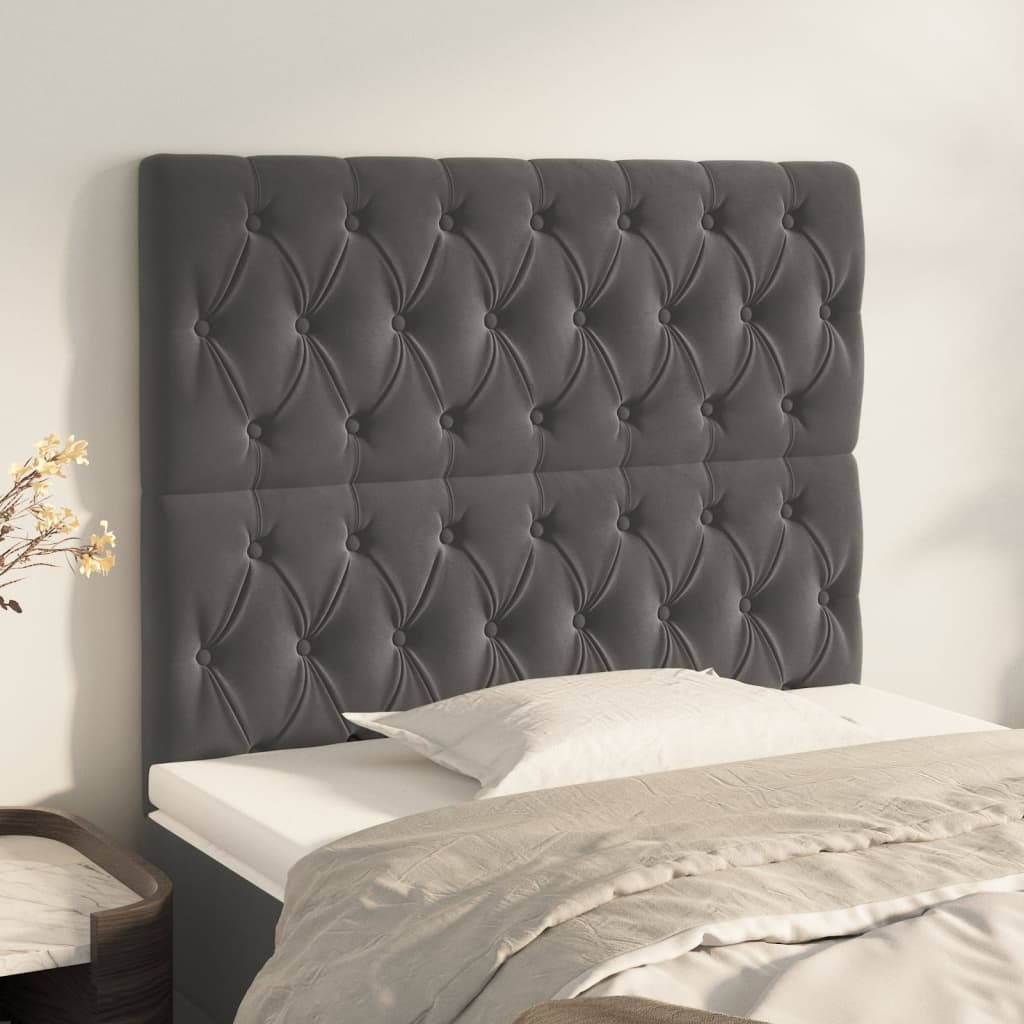 Testiera Grigio Scuro 100x7x118/128 cm Velluto
