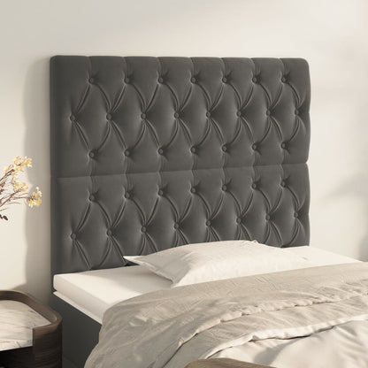 Testiera Grigio Scuro 100x7x118/128 cm Velluto