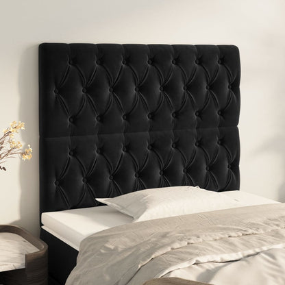 Testiera Nera 100x7x118/128 cm Velluto