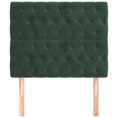 Testiera 2 pz Verde scuro 100x7x78/88 cm in Velluto