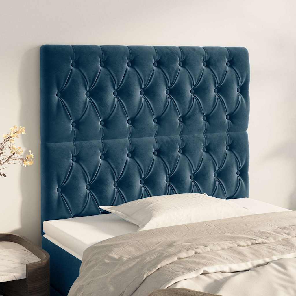 Testiera Blu Scuro 100x7x118/128 cm Velluto