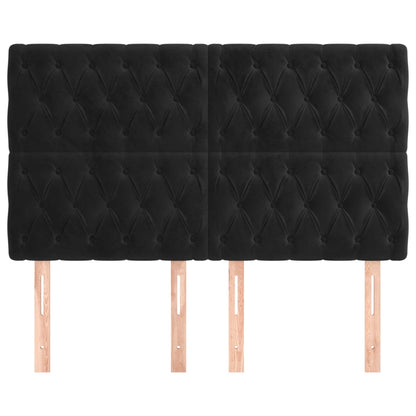 Testiere 4 pz Nere 72x7x78/88 cm in Velluto