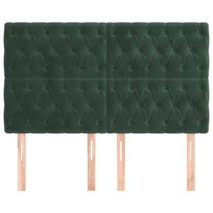 Testiere 4 pz Verde Scuro 72x7x78/88 cm in Velluto