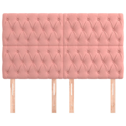Testiera 4 pz Rosa 72x7x78/88 cm in Velluto