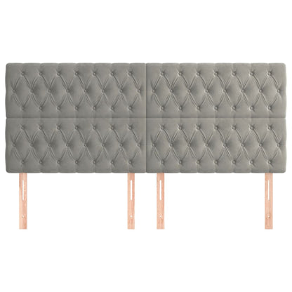Testiera 4 pz Grigio Chiaro 90 x 7 x 78/88 cm in Velluto