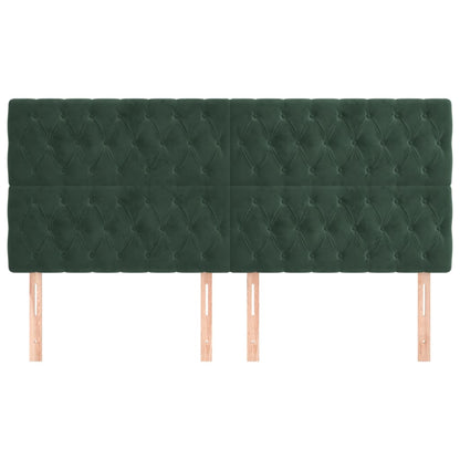 Testiera 4 pz Verde scuro 90 x 7 x 78/88 cm in Velluto