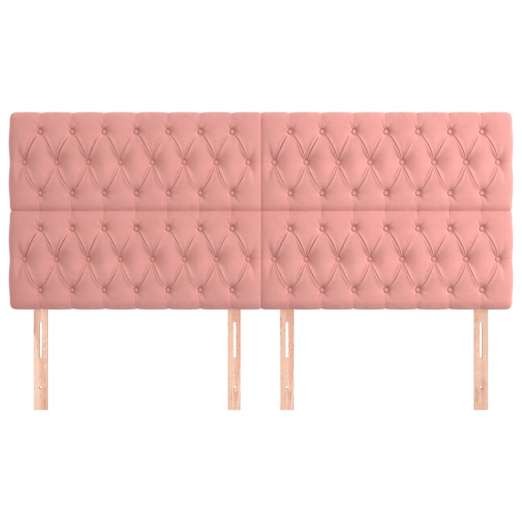 Testiera 4 pz Rosa 90x7x78/88 cm in Velluto