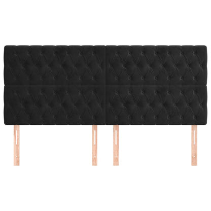 Testiere 4 pz Nero 100 x 7 x 78/88 cm in Velluto