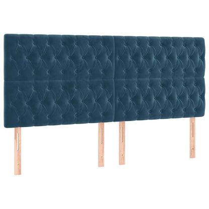 Testiera Blu Scuro 200x7x118/128 cm Velluto