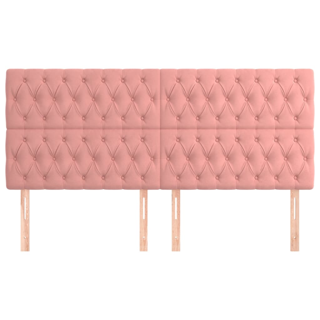Testiera 4 pz Rosa 100x7x78/88 cm in Velluto