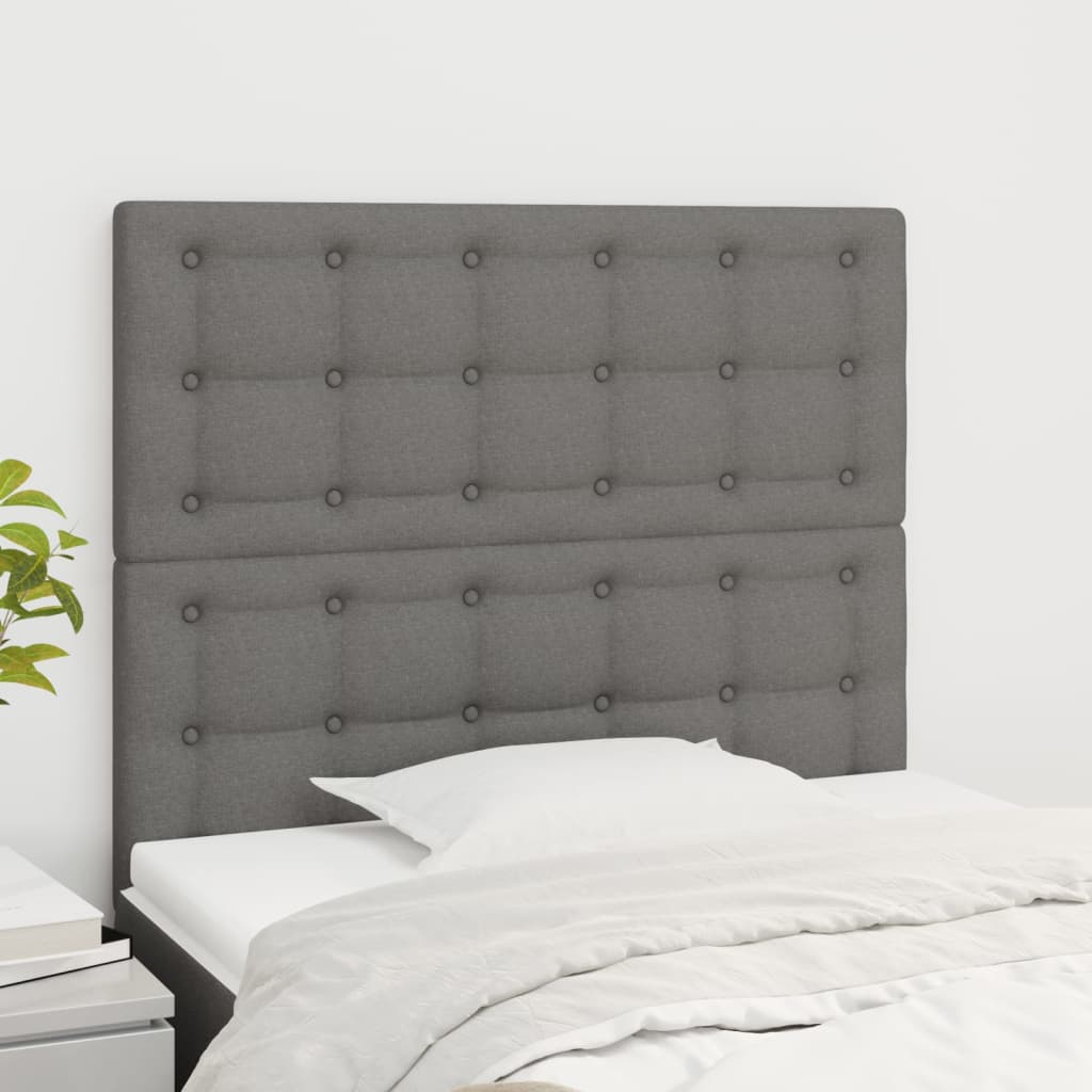 Testiera Grigio Scuro 80x5x118/128 cm Tessuto