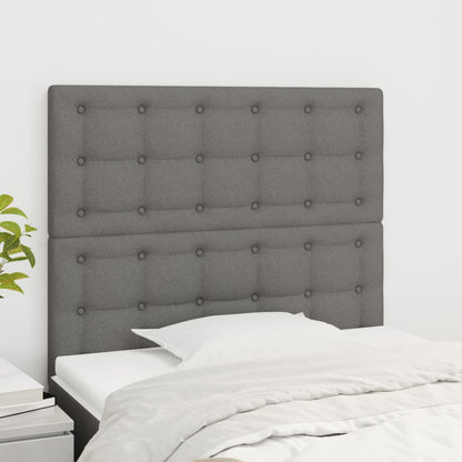 Testiera Grigio Scuro 80x5x118/128 cm Tessuto