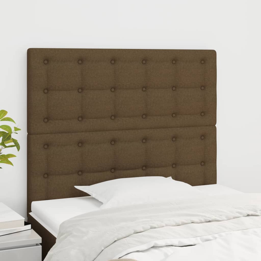 Testiera 2 pz Marrone Scuro 80x5x78/88 cm in Tessuto
