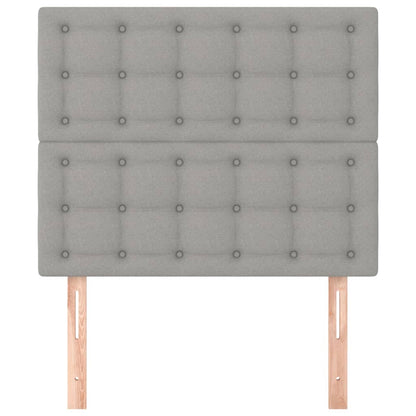 Testiera 2 pz Grigio Chiaro 90x5x78/88 cm in Tessuto