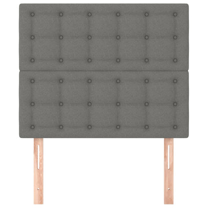 Testiera 2 pz Grigio Scuro 90x5x78/88 cm in Tessuto