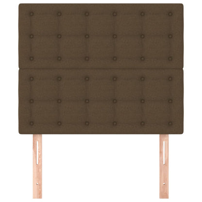Testiera 2 pz Marrone Scuro 90x5x78/88 cm in Tessuto