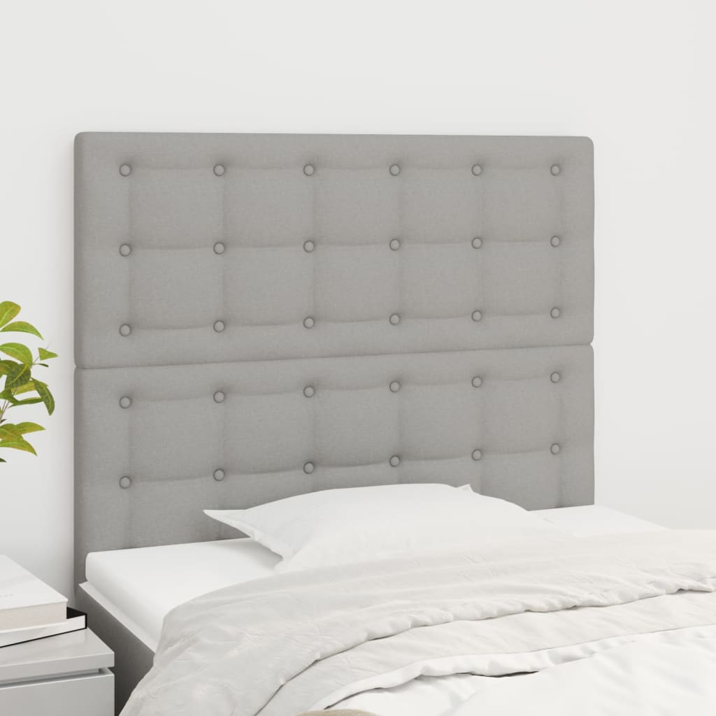 Testiera Grigio Chiaro 100x5x118/128 cm Tessuto