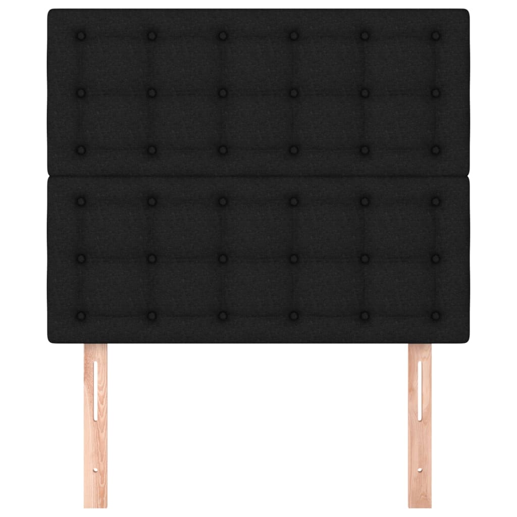 Testiere 2 pz Nero 100x5x78/88 cm in Tessuto