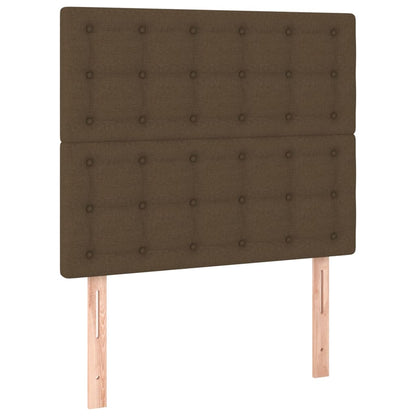 Testiera 2 pz Marrone Scuro 100x5x78/88 cm in Tessuto