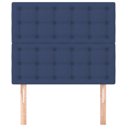 Testiera 2 pz Blu 100x5x78/88 cm in Tessuto