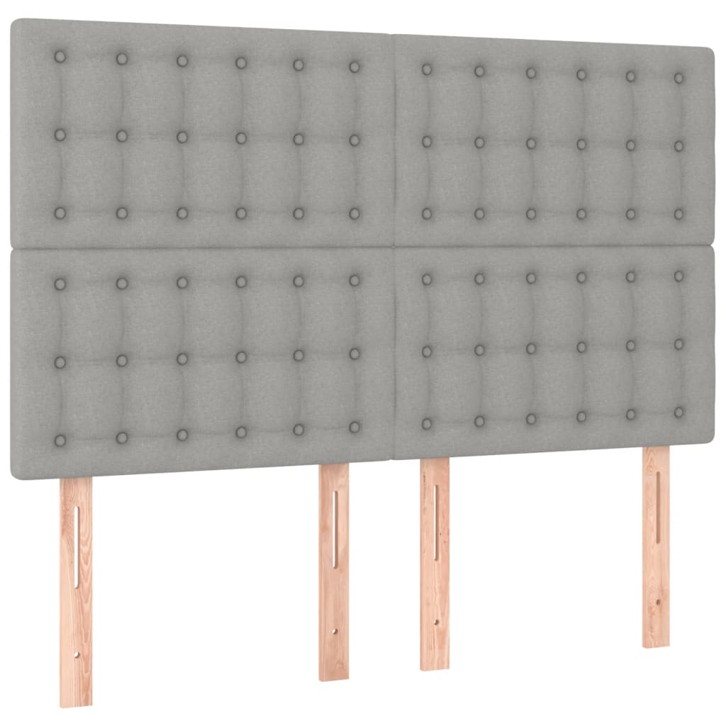 Testiere 4 pz Grigio Chiaro 72x5x78/88 cm in Tessuto