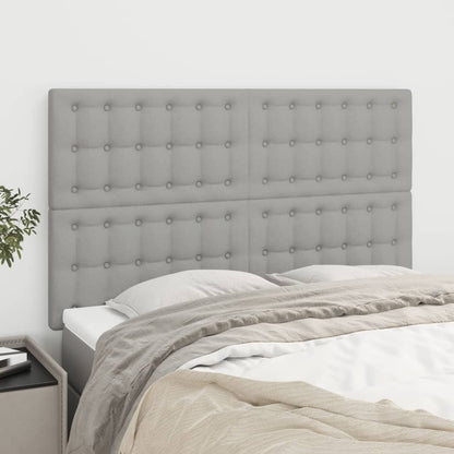 Testiere 4 pz Grigio Chiaro 72x5x78/88 cm in Tessuto
