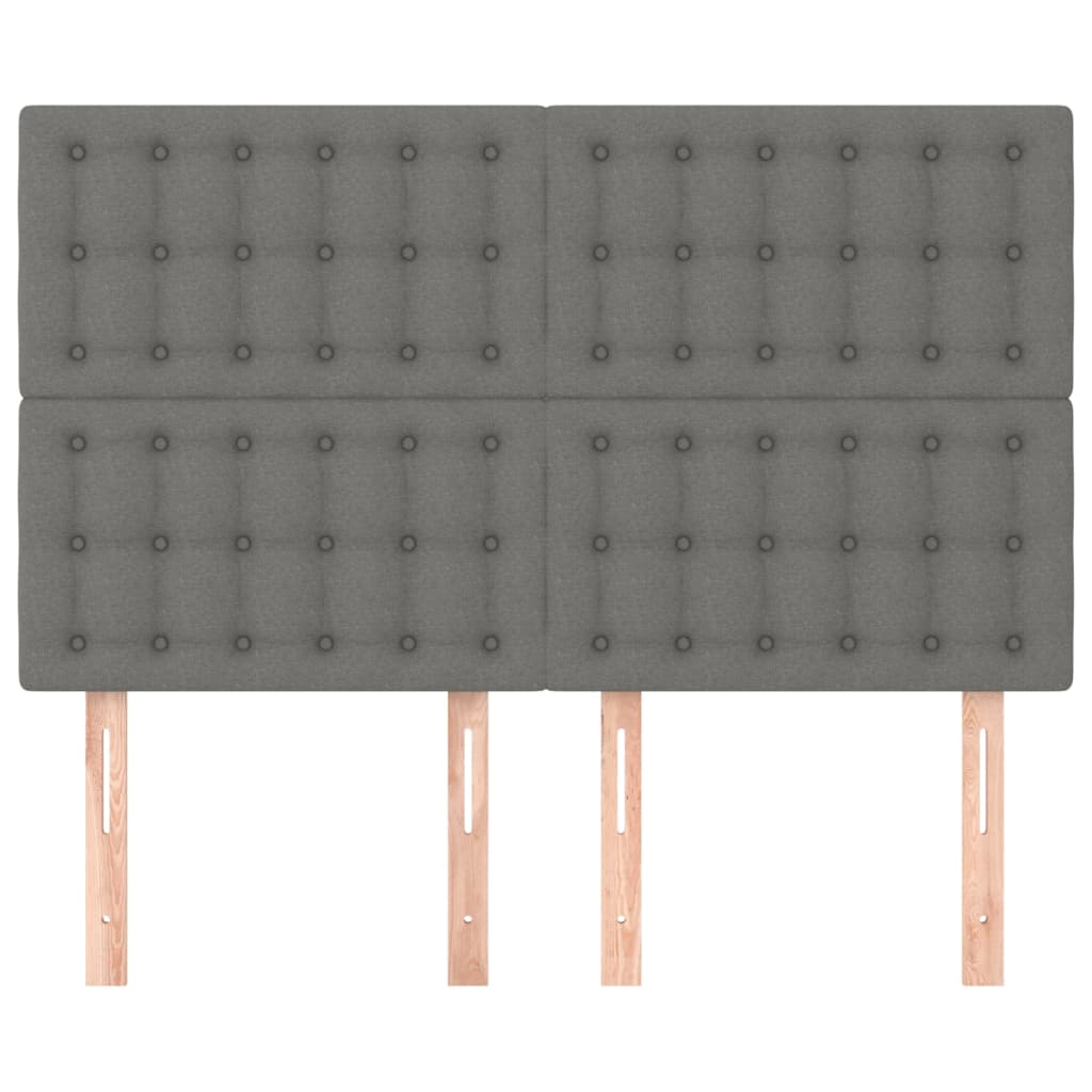 Testiera Grigio Scuro 144x5x118/128 cm Tessuto