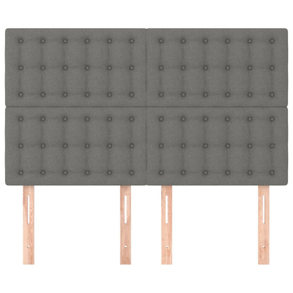 Testiera Grigio Scuro 144x5x118/128 cm Tessuto