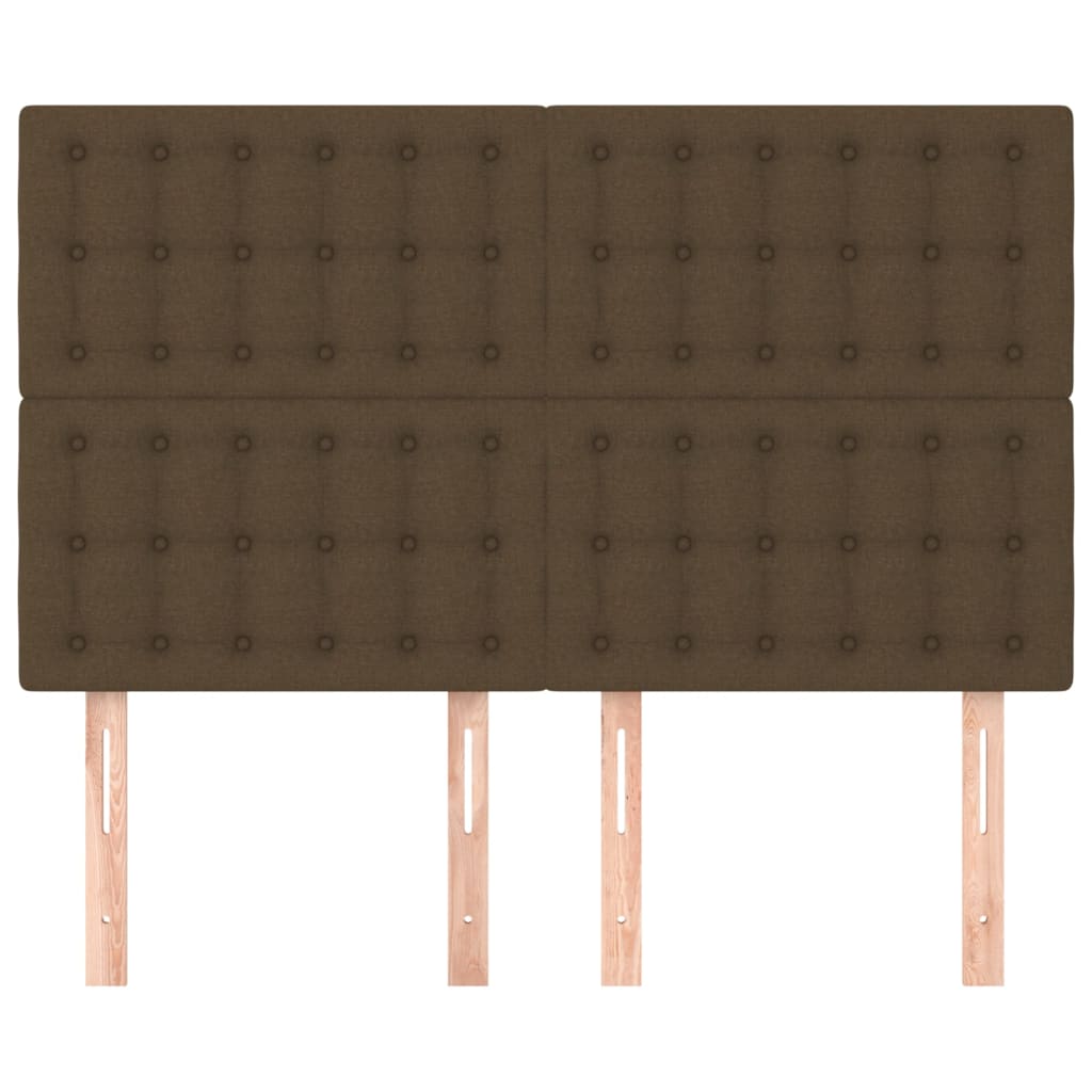 Testiera Marrone Scuro 144x5x118/128 cm Tessuto