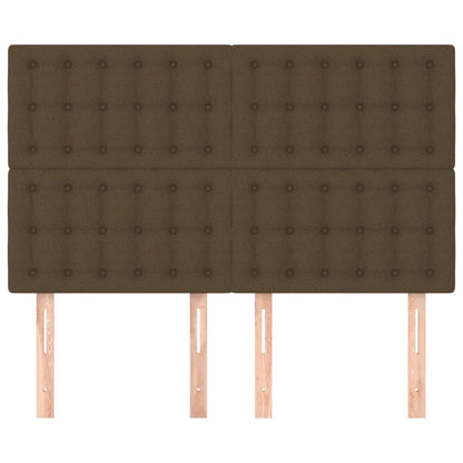 Testiere 4 pz Marrone Scuro 72x5x78/88 cm in Tessuto