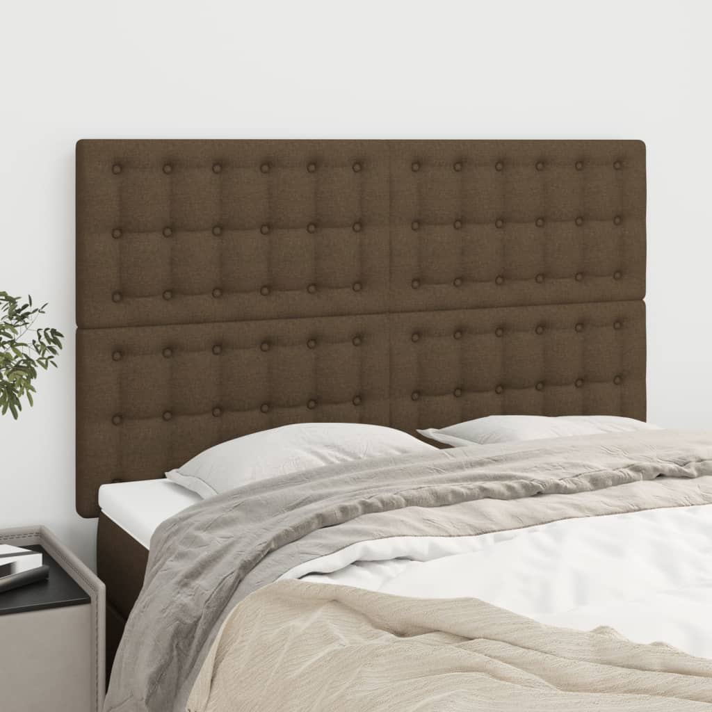 Testiera Marrone Scuro 144x5x118/128 cm Tessuto