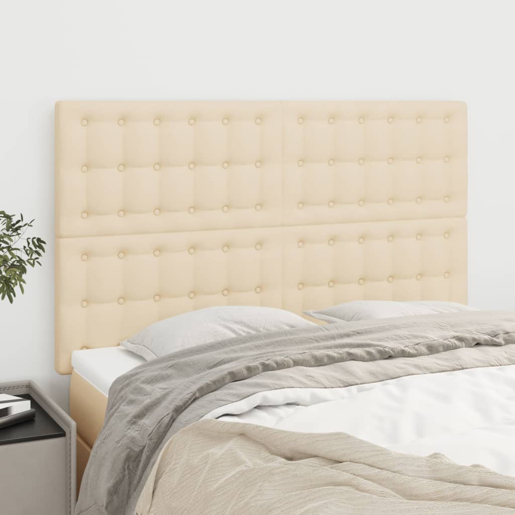 Testiera Crema 144x5x118/128 cm Tessuto