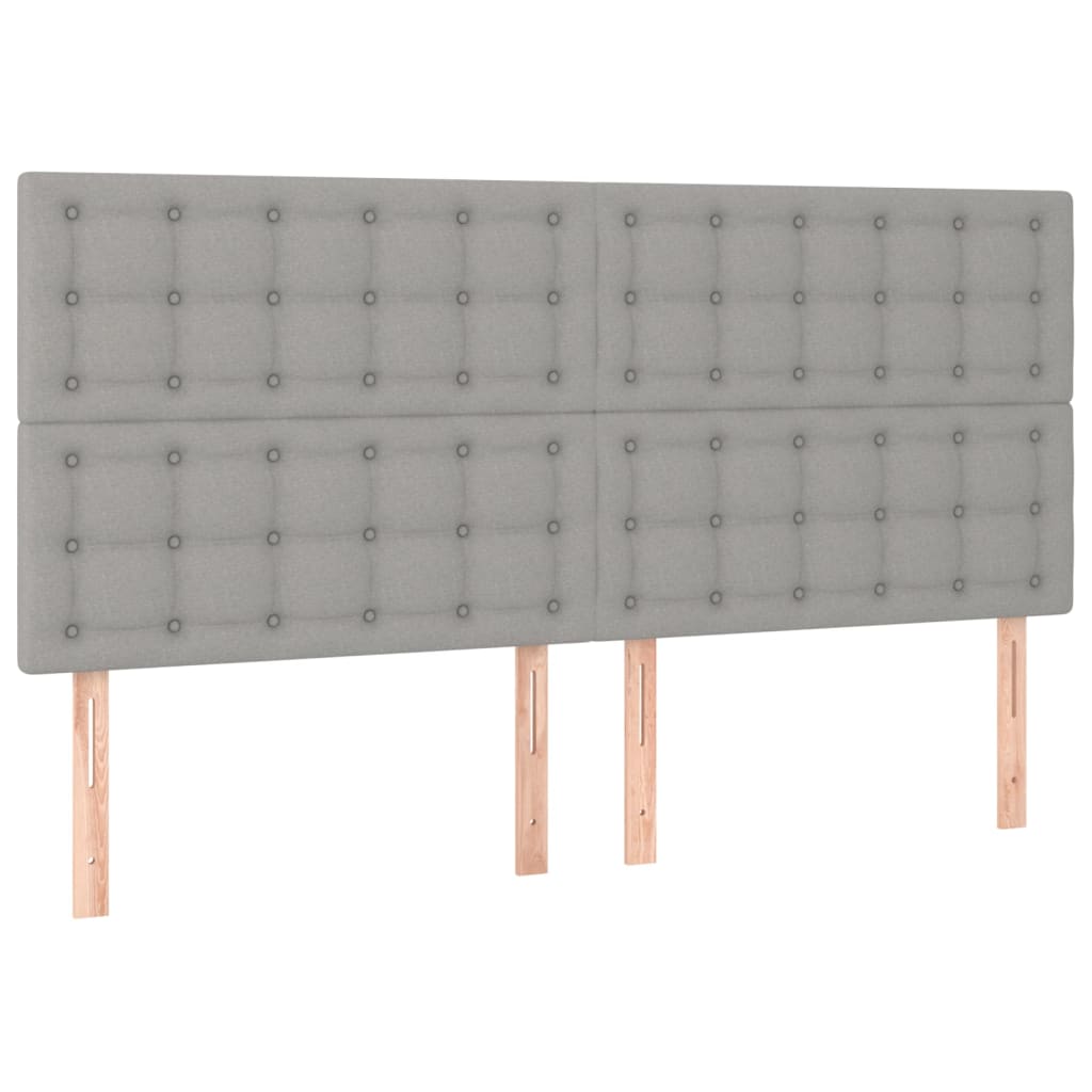 Testiera Grigio Chiaro 160x5x118/128 cm Tessuto