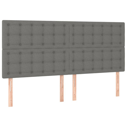Testiera 4 pz Grigio Scuro 80x5x78/88 cm in Tessuto