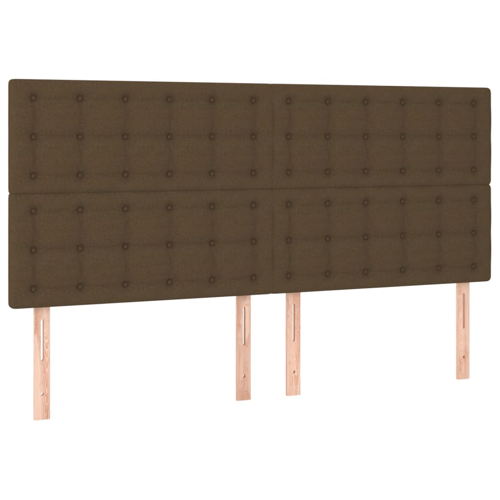 Testiera 4 pz Marrone Scuro 80x5x78/88 cm in Tessuto