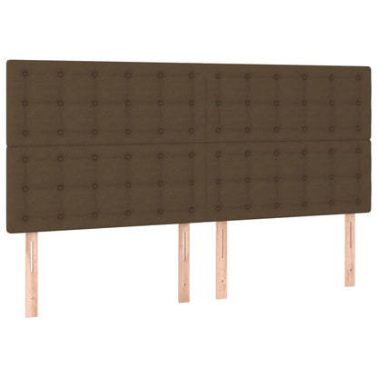 Testiera 4 pz Marrone Scuro 80x5x78/88 cm in Tessuto
