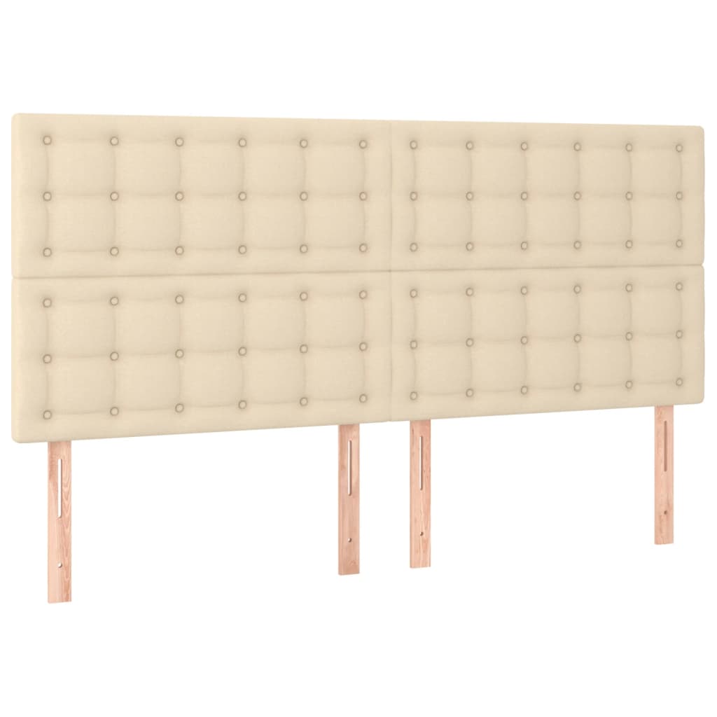 Testiera 4 pz Crema 80x5x78/88 cm in Tessuto