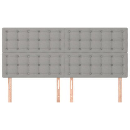 Testiera 4 pz Grigio Chiaro 90x5x78/88 cm in Tessuto