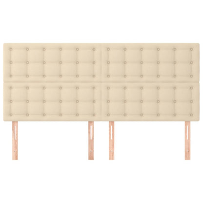 Testiera 4 pz Crema 90x5x78/88 cm in Tessuto