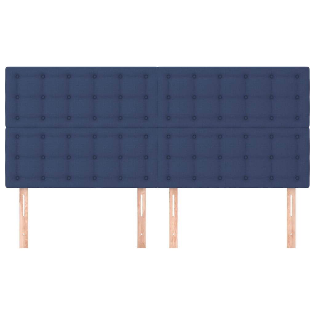 Testiera 4 pz Blu 90x5x78/88 cm in Tessuto