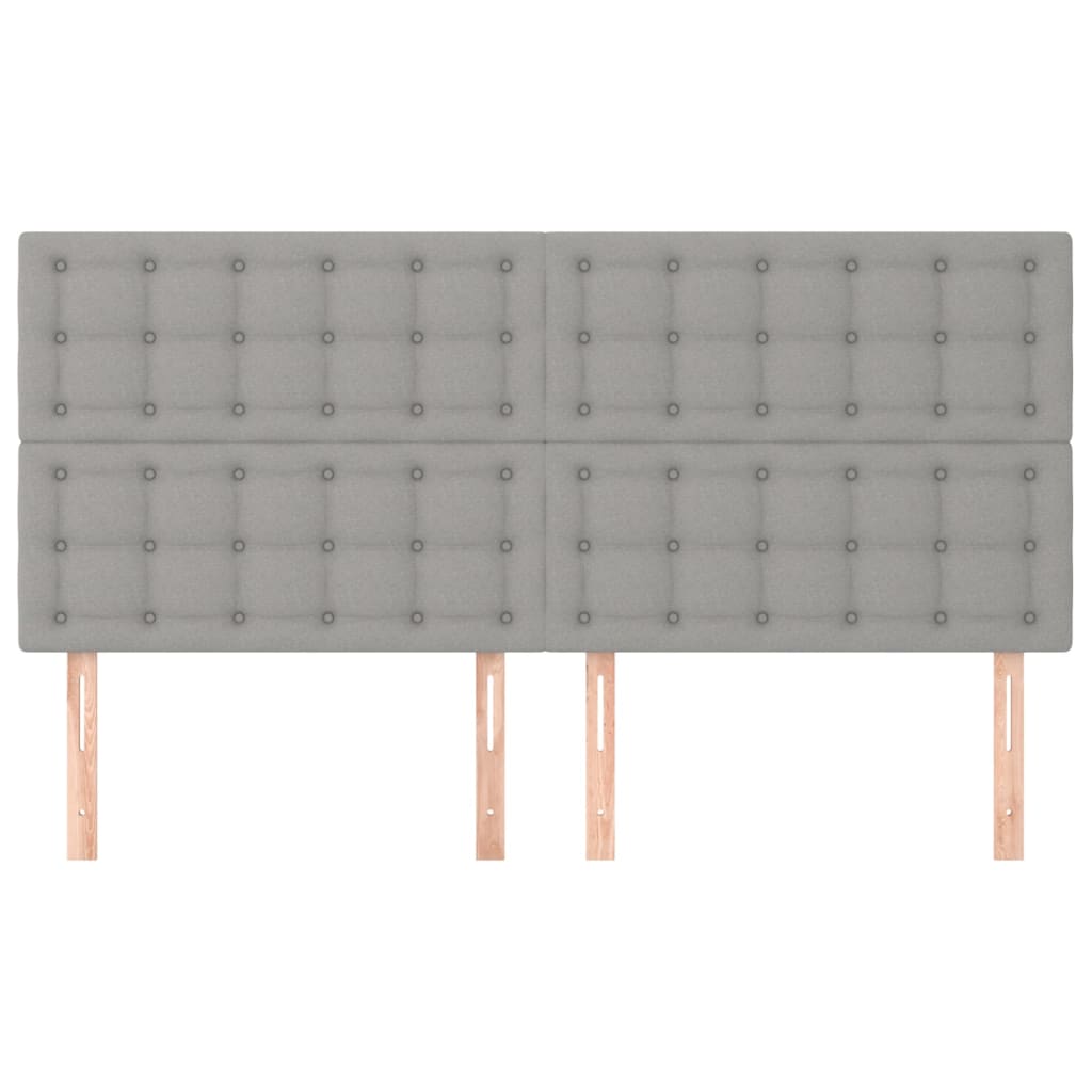 Testiere 4 pz Grigio Chiaro 100x5x78/88 cm in Tessuto