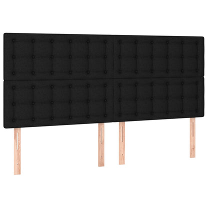 Testiere 4 pz Nero 100x5x78/88 cm in Tessuto