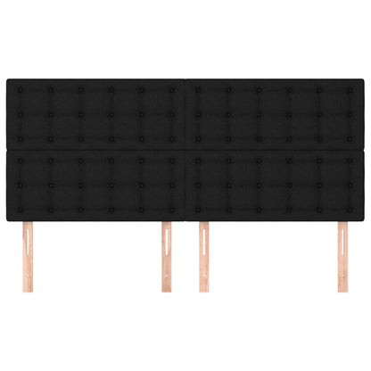 Testiere 4 pz Nero 100x5x78/88 cm in Tessuto