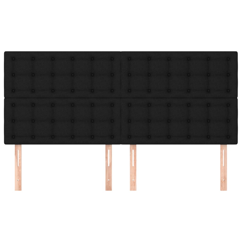 Testiere 4 pz Nero 100x5x78/88 cm in Tessuto