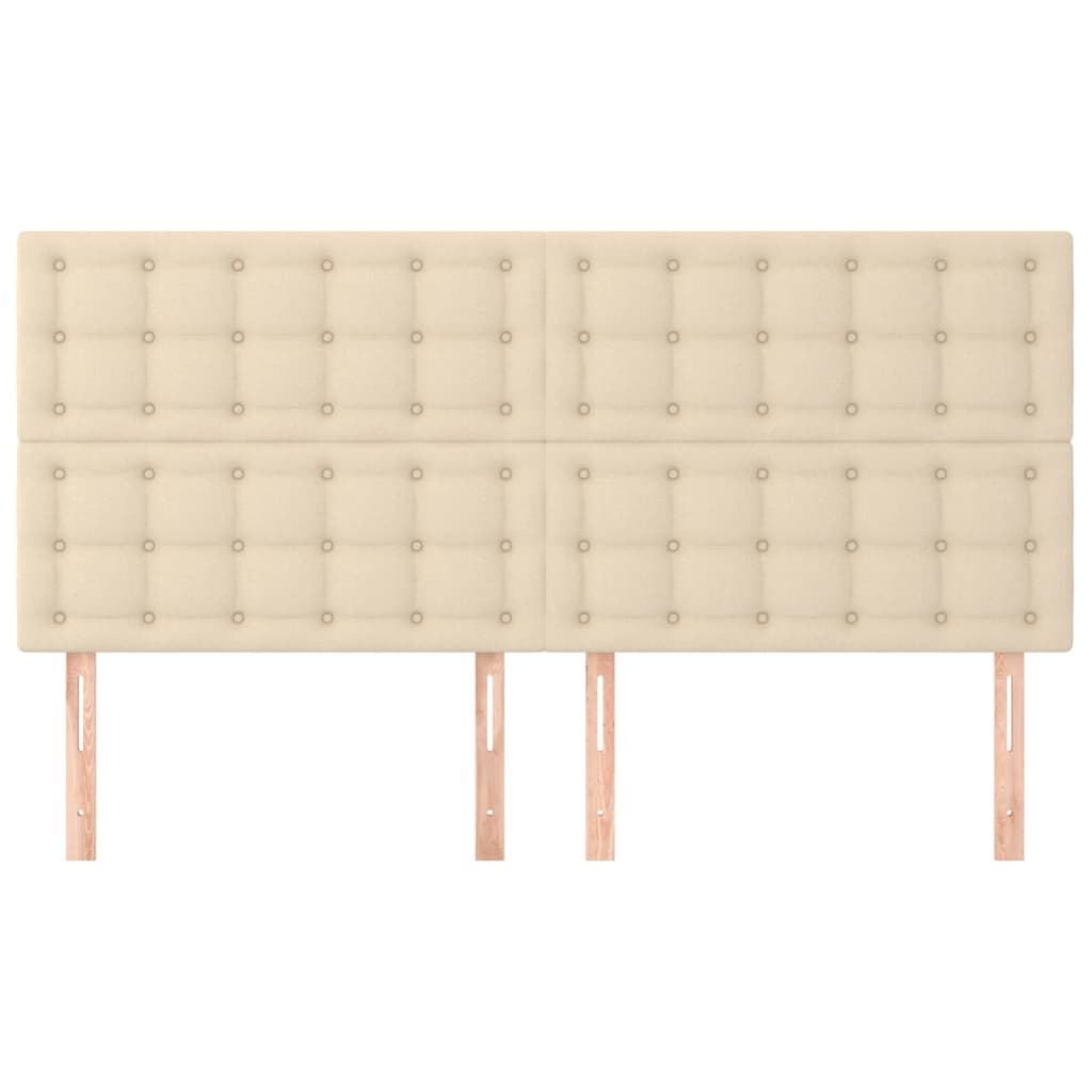 Testiera 4 pz Crema 100x5x78/88 cm in Tessuto