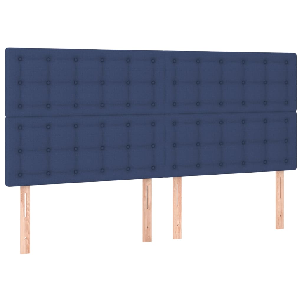 Testiera 4 pz Blu 100x5x78/88 cm in Tessuto
