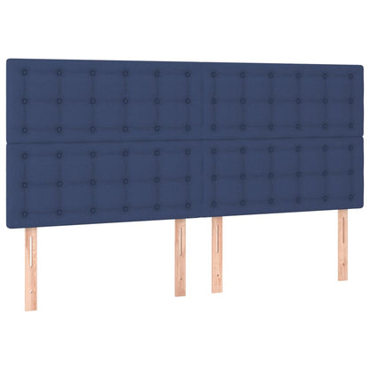 Testiera 4 pz Blu 100x5x78/88 cm in Tessuto