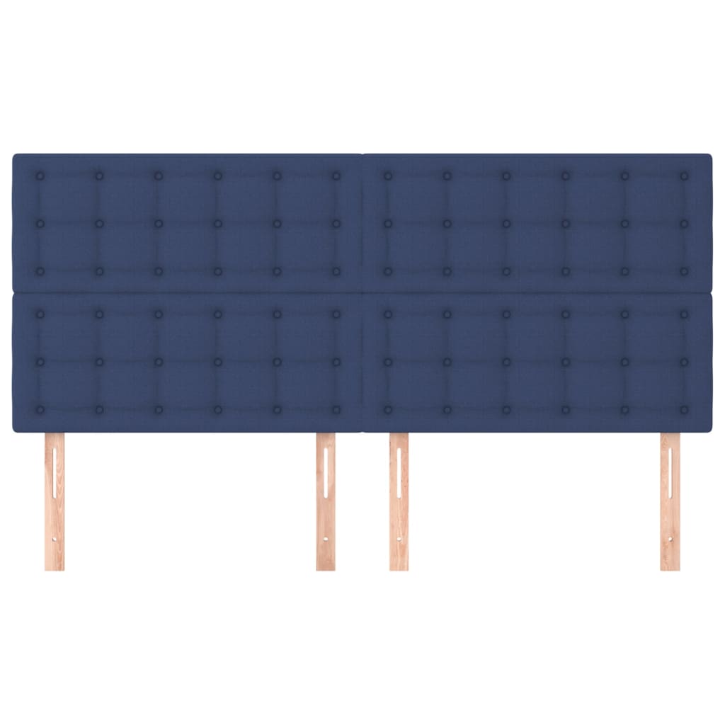 Testiera 4 pz Blu 100x5x78/88 cm in Tessuto