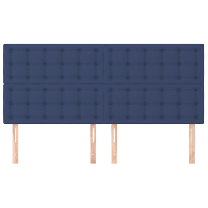 Testiera 4 pz Blu 100x5x78/88 cm in Tessuto